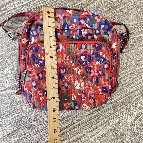 LUG $99 Ranger Quilted Embroidered Red Floral Crossbody Bag Purse READ! - Picture 16 of 16